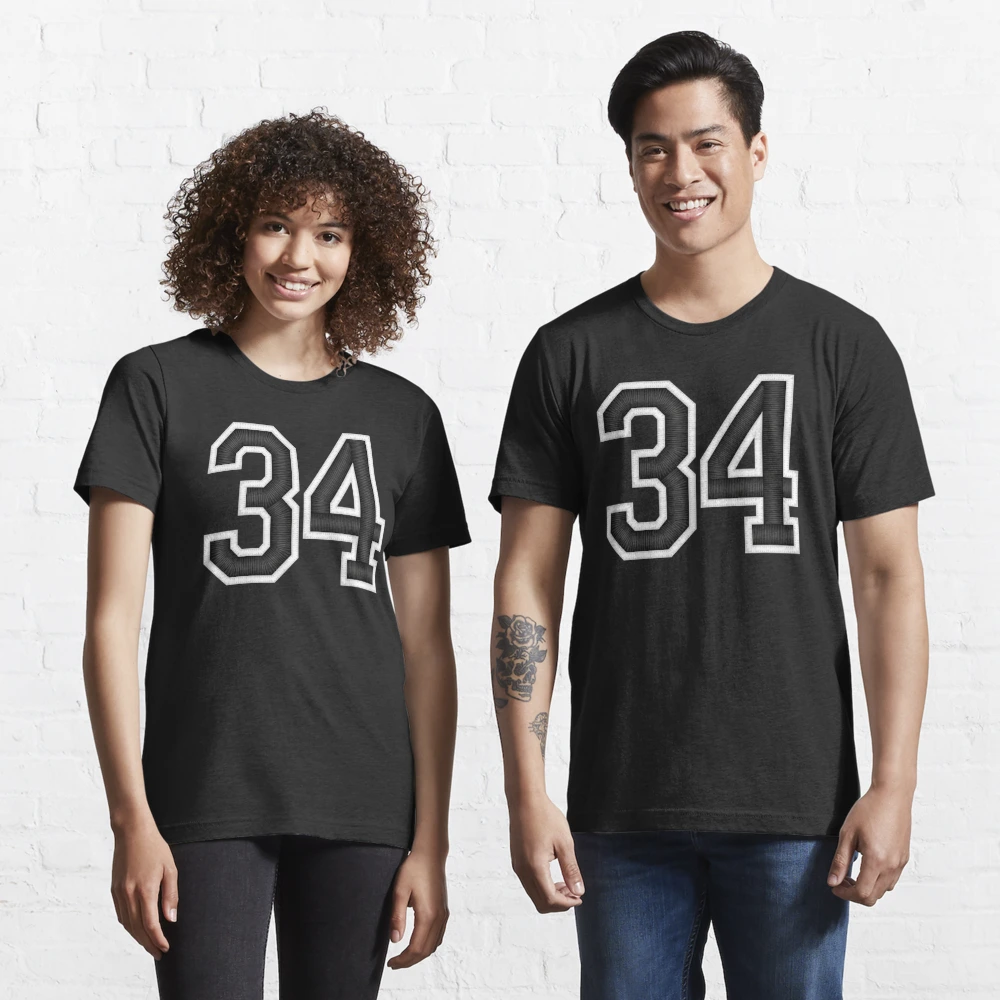 34 Black Jersey Sports Number thirty-four Football 34 Essential T-Shirt  for Sale by elhefe | Redbubble