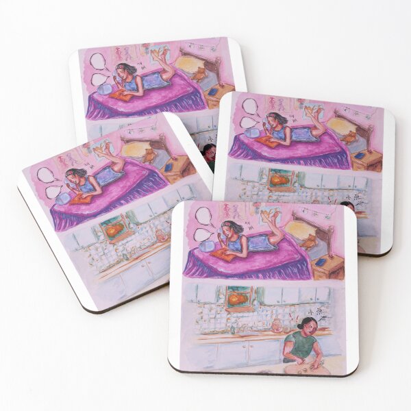 Item preview, chinese mother daughter gouache painting designed and sold by wruby.