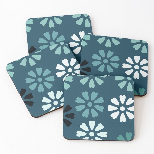 Item preview, Green shady heart shaped eight petals floral design designed and sold by Hexagon98.