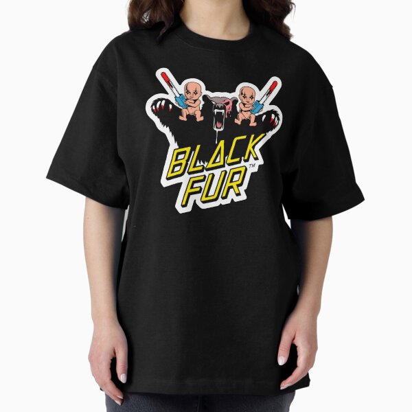 Black Fur (for Black T shirts) Oversized T-Shirt