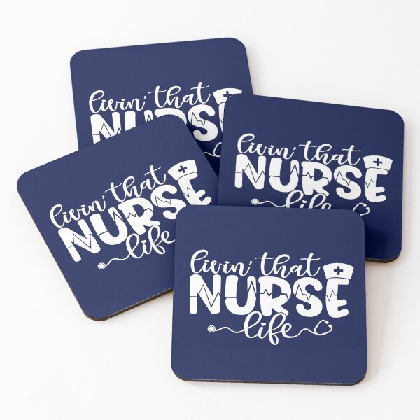 Item preview, Livin that nurse life - funny nurse gift (white/grey) designed and sold by PickaSticka.