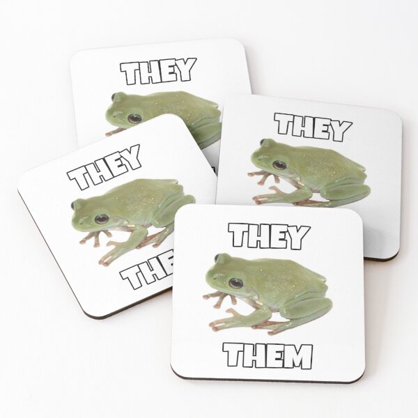 Item preview, they/them pronouns frog! designed and sold by vampzshop.