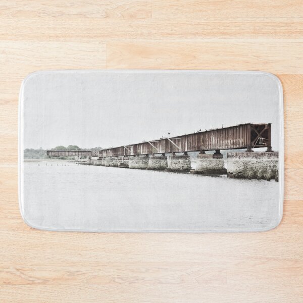 Item preview, Coosawhatchie South Carolina Old Railroad Trestle Black And White designed and sold by LisaWootenPhoto.