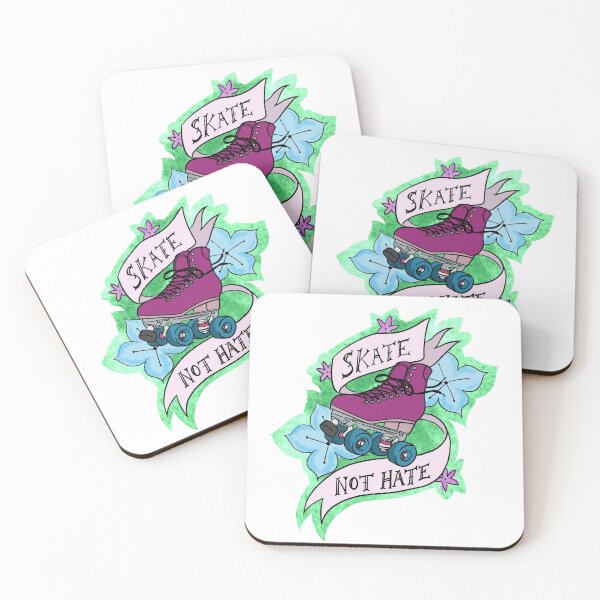 Item preview, Skate Not Hate Roller Skate Tattoo Flash Floral designed and sold by LazyBlackCatArt.