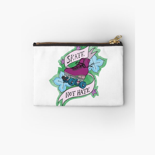 Item preview, Skate Not Hate Roller Skate Tattoo Flash Floral designed and sold by LazyBlackCatArt.