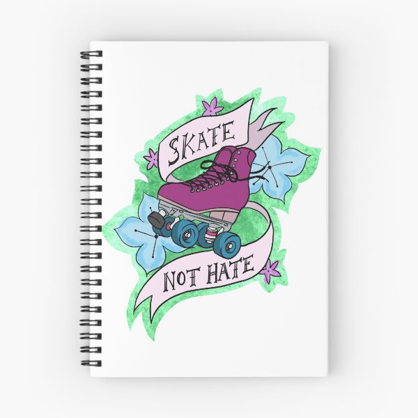 Item preview, Skate Not Hate Roller Skate Tattoo Flash Floral designed and sold by LazyBlackCatArt.