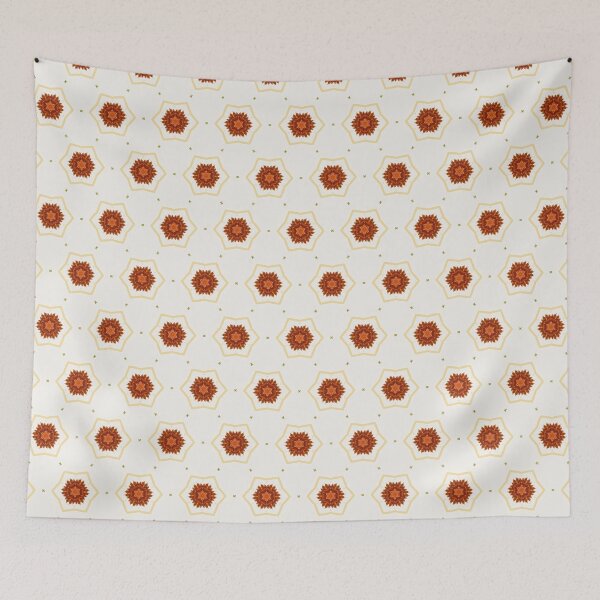 Item preview, Sunny Deep Orange and Ivory Geometric Floral Print Pattern (See others in the set!)  designed and sold by cozycaroline.