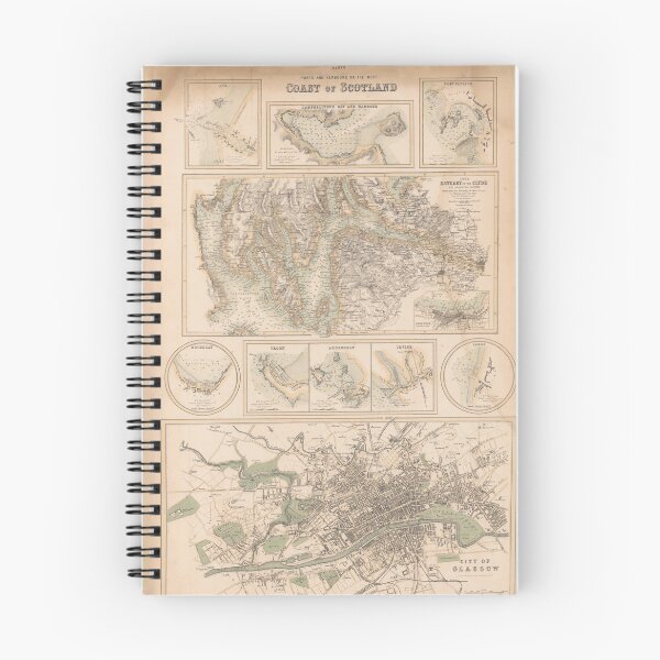 Item preview, Old Scotland West Coast & Cities Map (1872) Vintage Scottish Coastal Chart designed and sold by BravuraMedia.