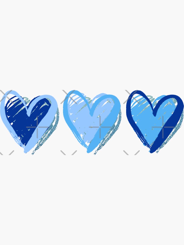 Preppy Watercolor Hearts in Blue Stainless Steel Water Bottle 