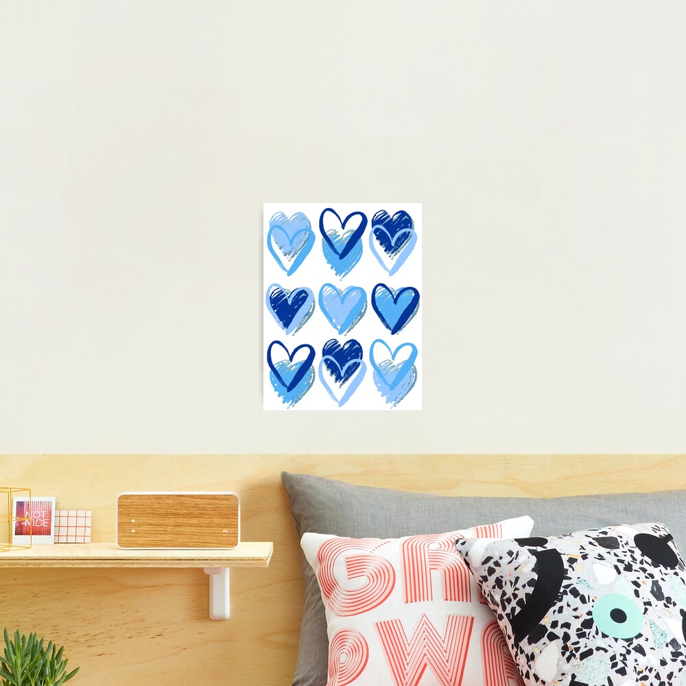 blue hearts Photographic Print