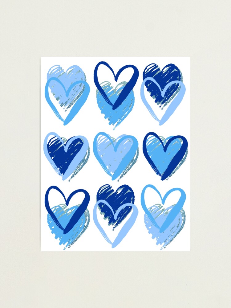 Alternate view of blue hearts Photographic Print