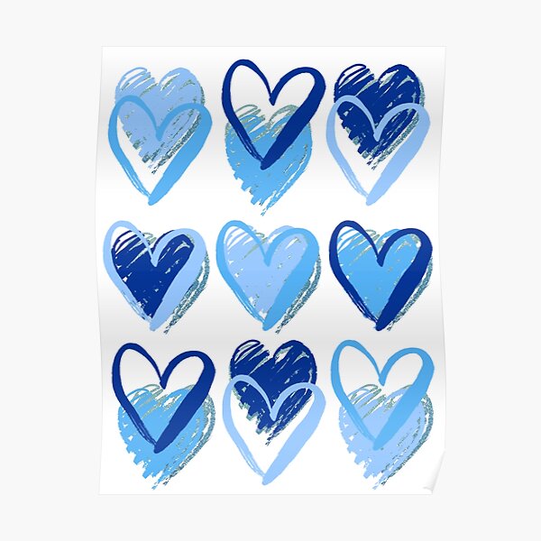 blue hearts Poster