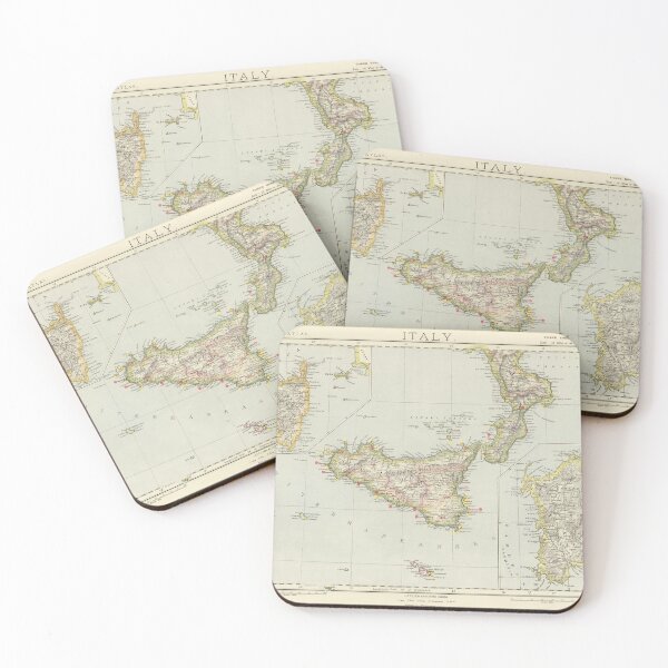 Item preview, Old Sicily Italy Map (1883) Italian Historical Atlas designed and sold by BravuraMedia.
