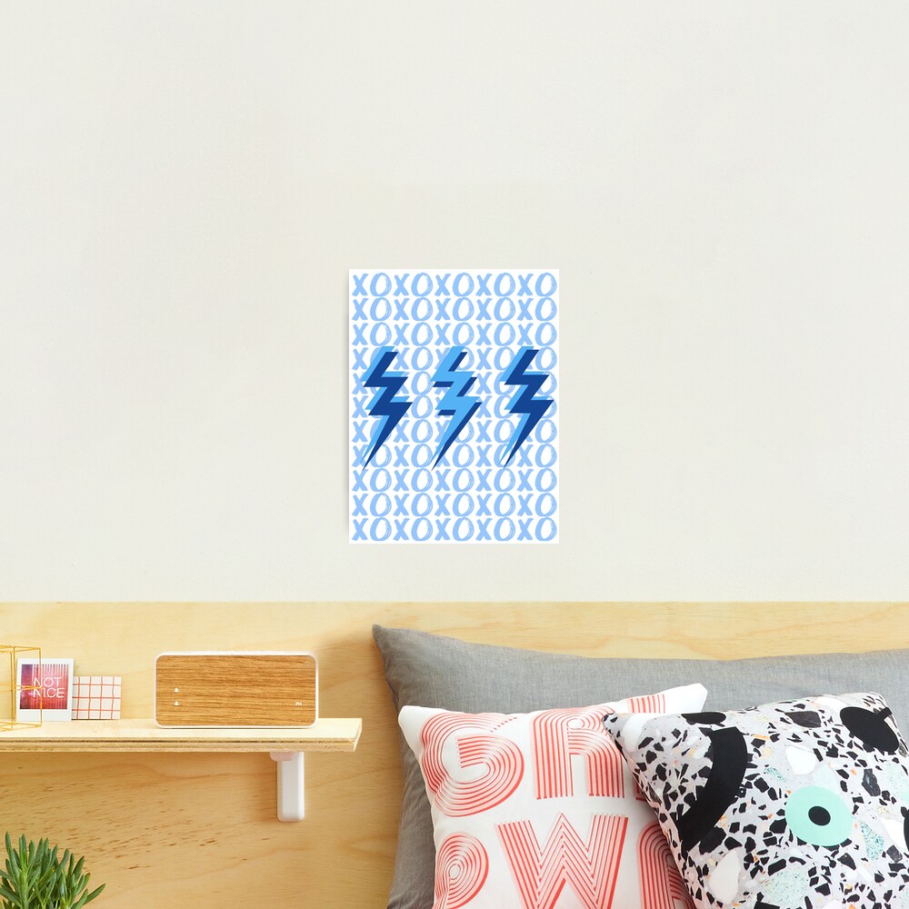 xoxo lightning bolts - blue Photographic Print