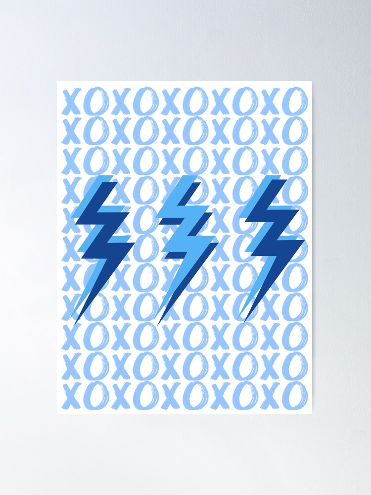 Alternate view of xoxo lightning bolts - blue Poster