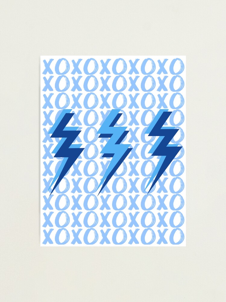 Alternate view of xoxo lightning bolts - blue Photographic Print