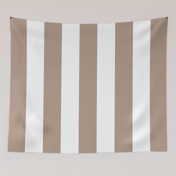 Item preview, Medium WARM TAUPE and WHITE Vertical STRIPES designed and sold by RachelMacht.