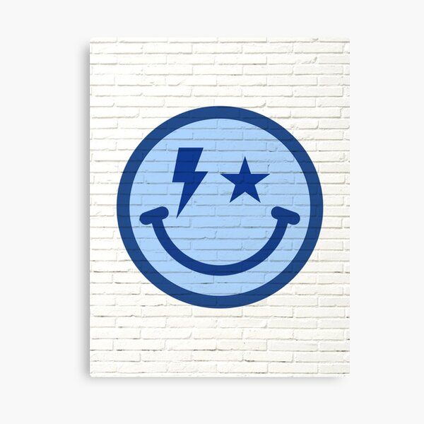 blue lightning star smiley Canvas Print