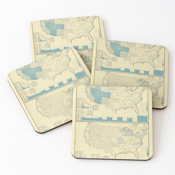 Item preview, Old United States Silver & Copper Mining Map (1883) Vintage US Precious Metals Mines Atlas designed and sold by BravuraMedia.