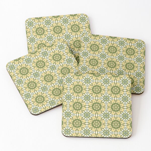Item preview, Geometric Green and Yellow Floral Print Pattern (See others in the set!)  designed and sold by cozycaroline.