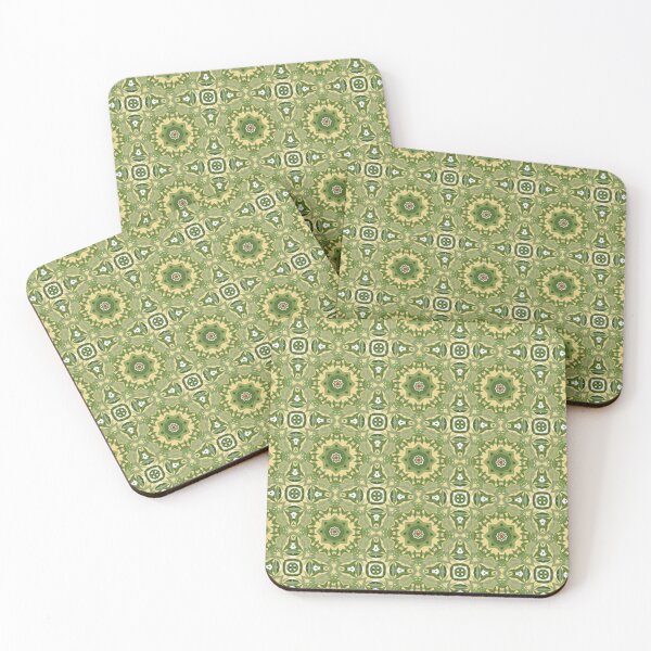 Item preview, Geometric Green and Yellow Floral Print Pattern (See others in the set!)  designed and sold by cozycaroline.