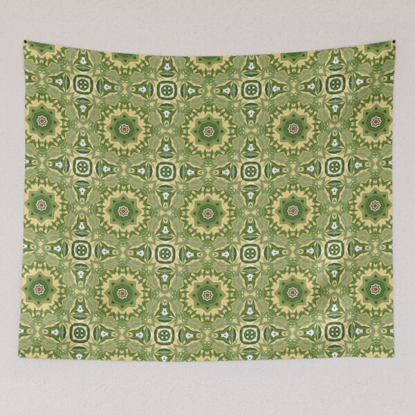 Item preview, Geometric Green and Yellow Floral Print Pattern (See others in the set!)  designed and sold by cozycaroline.