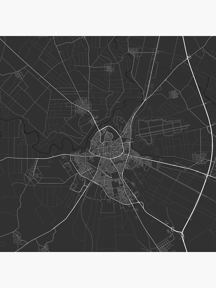 “Larissa, Greece Map. (White on black)” Poster for Sale by Graphical