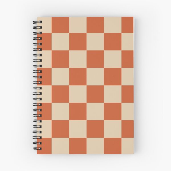 Artikelvorschau, Geometrisches Schachbrett-Karomuster in Mid-Century Modern Burnt Orange und Beige entworfen und verkauft von kierkegaard.