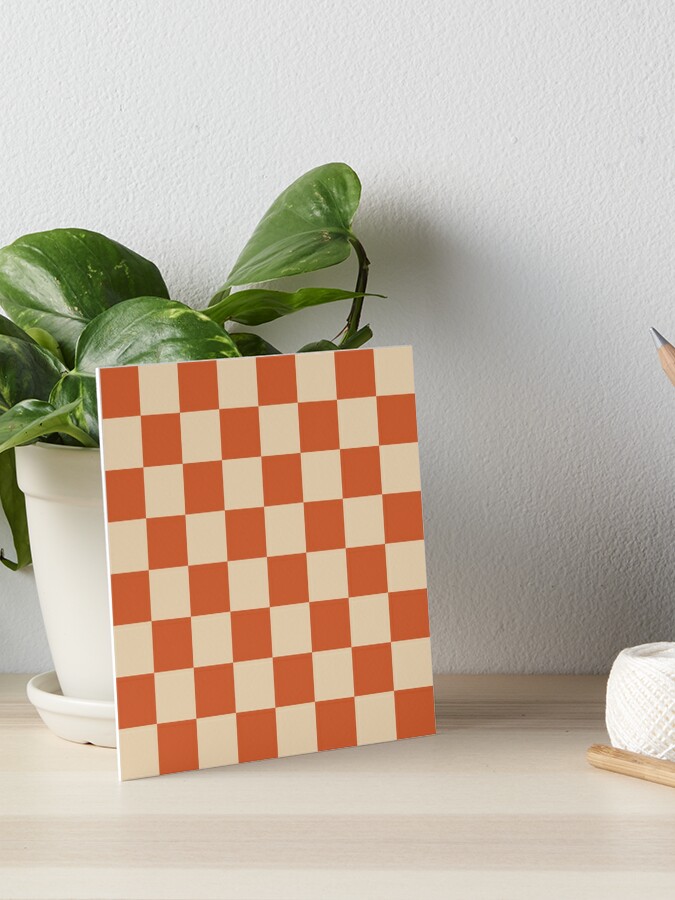 Check Rust Checkered Checkerboard Geometric Earth Tones Terracotta