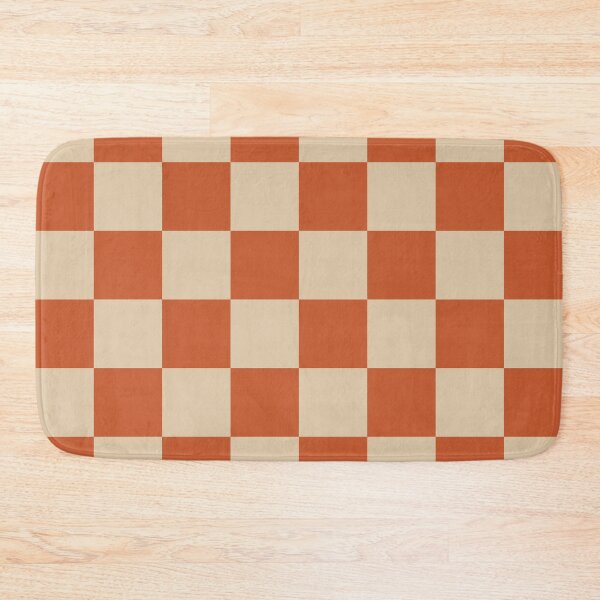 Item preview, Checkerboard Check Geometric Checked Pattern in Mid Century Modern Burnt Orange and Beige designed and sold by kierkegaard.