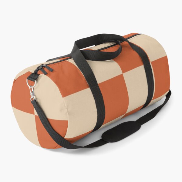 Item preview, Checkerboard Check Geometric Checked Pattern in Mid Century Modern Burnt Orange and Beige designed and sold by kierkegaard.
