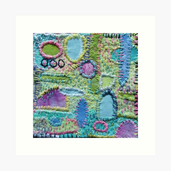 Stitched Textile Mending Art Print