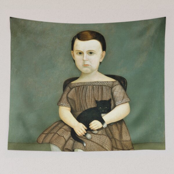 Item preview, Girl with a cat, Martha Bartlett with a kitten designed and sold by SEEMUELLER.