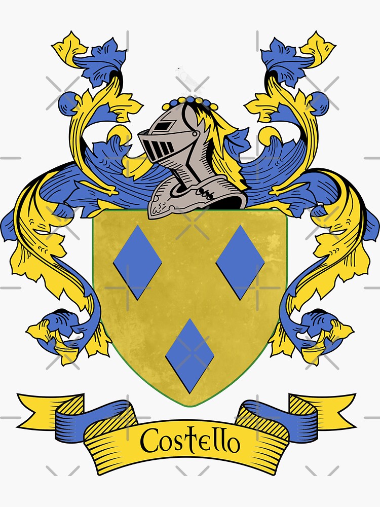 "Costello Coat of Arms Costello Family Crest" Sticker for Sale by