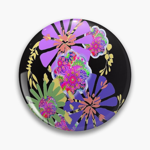 Artikelvorschau, Bohemian Colorful Floral Abstract Art Design, Nr. 4, Graphic Psychedelic Abstract Art, Inspiriert von der Natur-Blumen-abstrakte Kunst entworfen und verkauft von Adri Barnard.