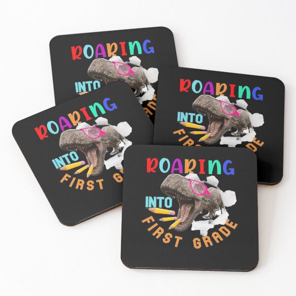 Item preview, Roaring into First Grade-Dinosaur Pink Glasses-T Rex designed and sold by DiensDesign.