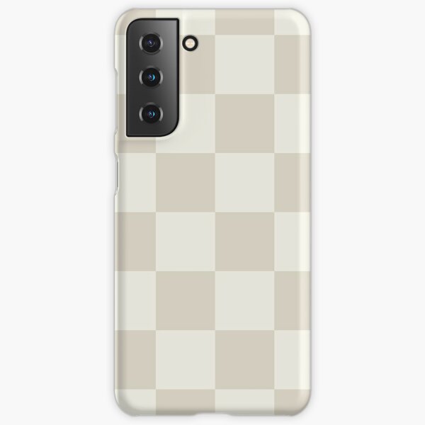 Checkerboard Check Checkered Pattern in Mushroom Beige and Cream iPhone Case  by Kierkegaard Design Studio