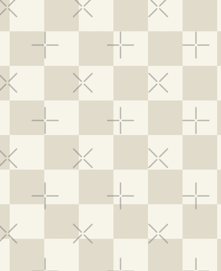 Checkerboard Check Checkered Pattern in Mushroom Beige and Cream