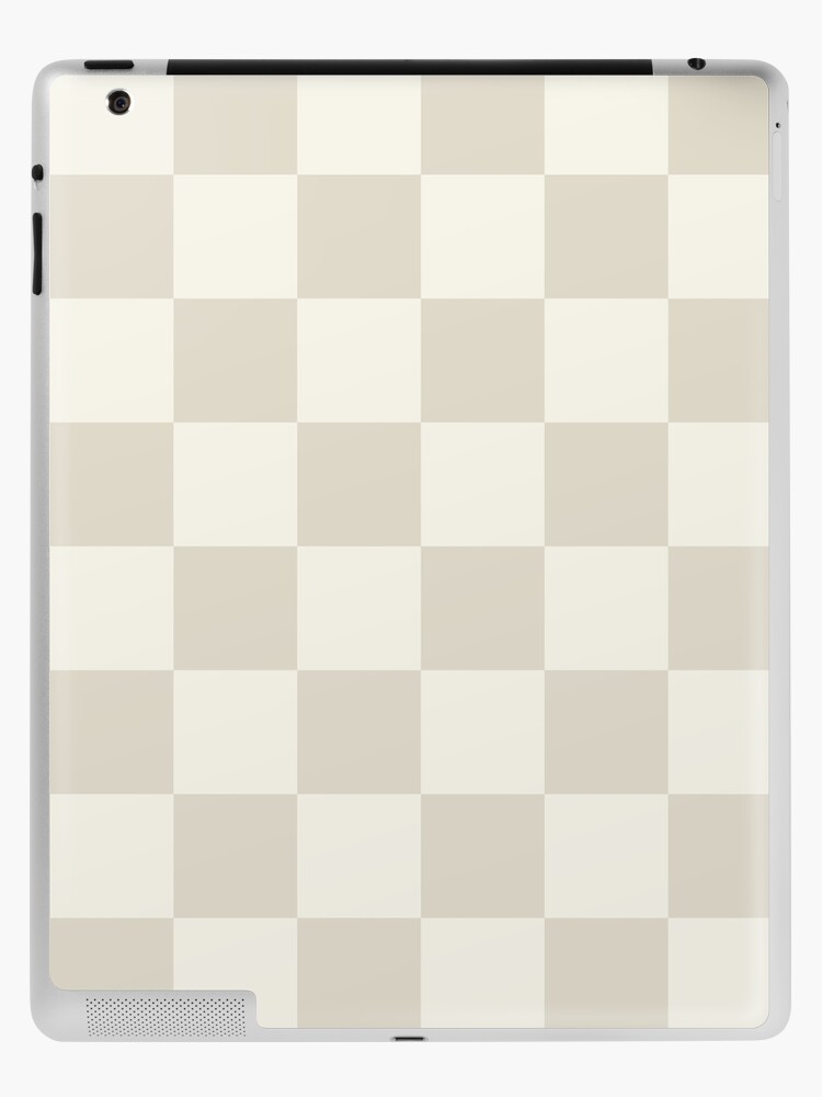 Checkerboard Check Checkered Pattern in Mushroom Beige and Cream