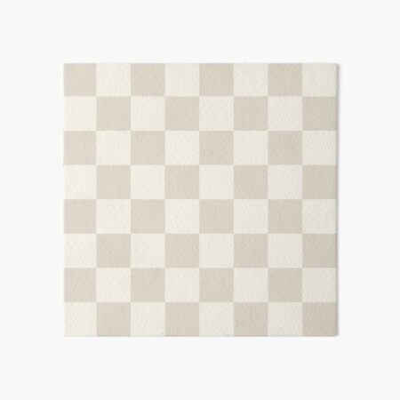 Checkerboard Check Checkered Pattern in Mushroom Beige and Cream