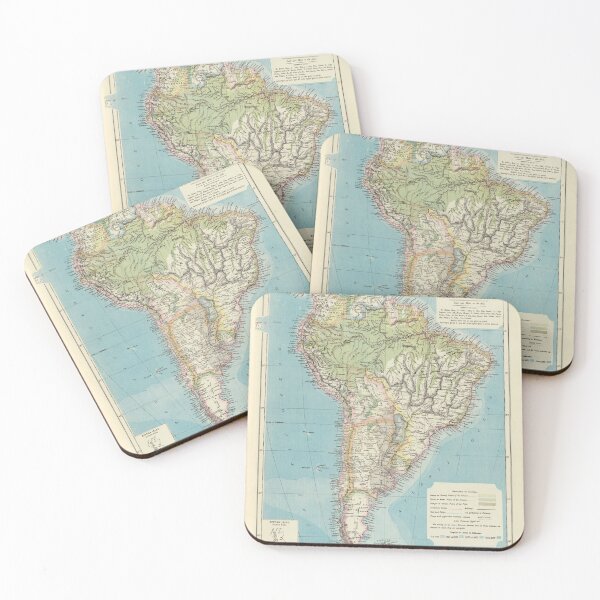 Item preview, Old South America Map (1883) Vintage Southern Americas Continent Atlas designed and sold by BravuraMedia.