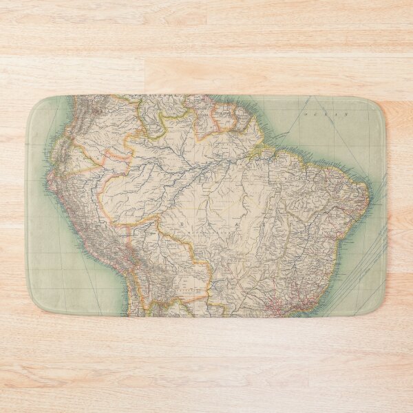 Item preview, Old South America Map (1883) Vintage Southern Americas Continent Atlas designed and sold by BravuraMedia.