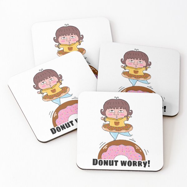 Item preview, Donut Worry! Middle finger girl balances atop rolling donut (Don't worry!) designed and sold by Ms-Wgaf.
