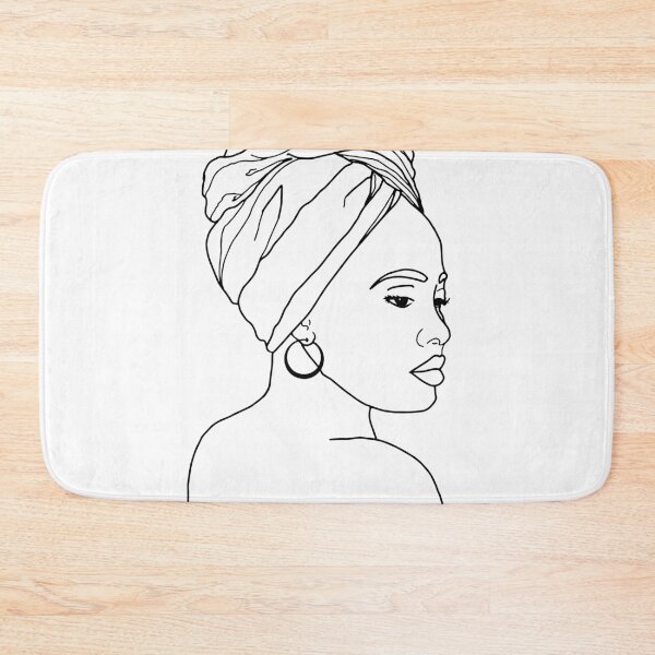 Item preview, Black And White Line Art Female Portrait designed and sold by artsandsoul.
