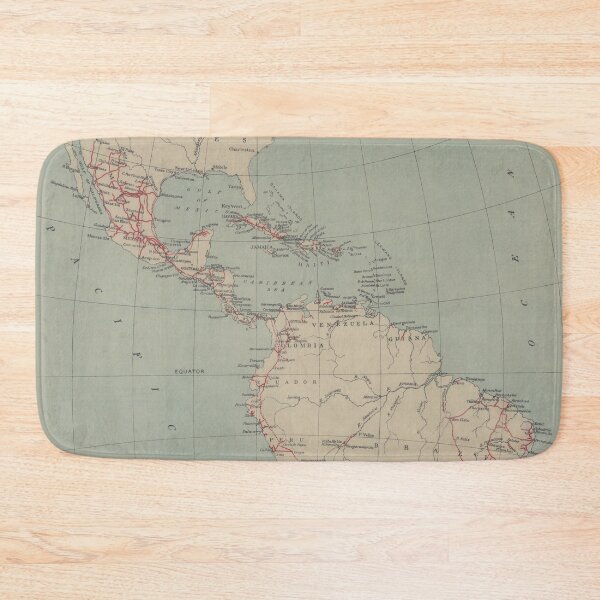 Item preview, Old Central & South America Railroad Construction Map (1913) Vintage Americas Railways Atlas designed and sold by BravuraMedia.