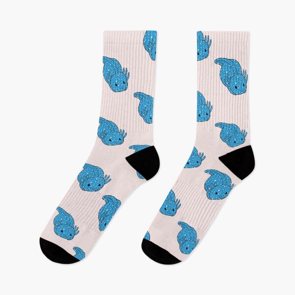 Item preview, Cute Kawaii Baby Chibi Axolotl in Bright Blue with Hearts and Cloud Pattern designed and sold by InkMemories.