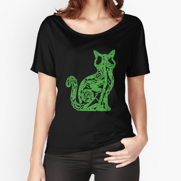 Fluorescent green biofilm cat Relaxed Fit T-Shirt