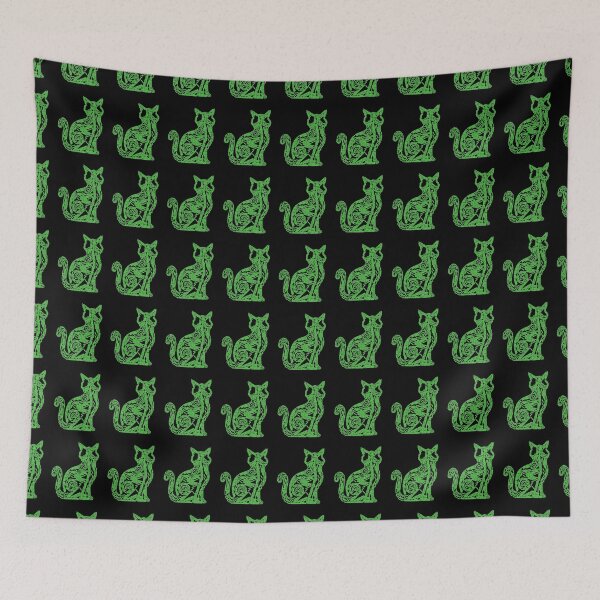 Item preview, Fluorescent green biofilm cat designed and sold by lovebacteria.
