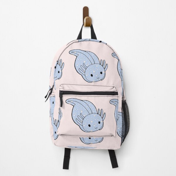 Item preview, Cute Kawaii Baby Chibi Axolotl in Bright Blue with Hearts and Cloud Pattern designed and sold by InkMemories.