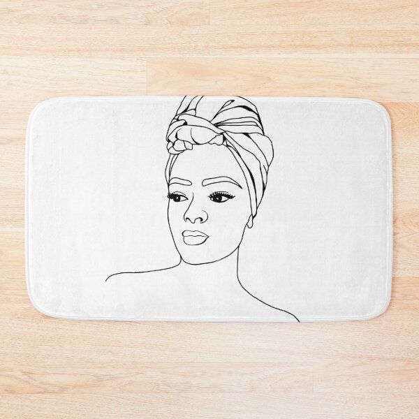 Item preview, Black And White Line Art Female Portrait designed and sold by artsandsoul.